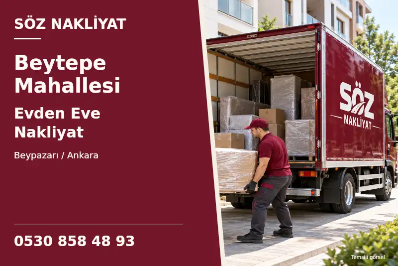 Beytepe Mahallesi Evden Eve Nakliyat — Beypazarı / Ankara — Söz Nakliyat — 0530 858 48 93; temsili görsel
