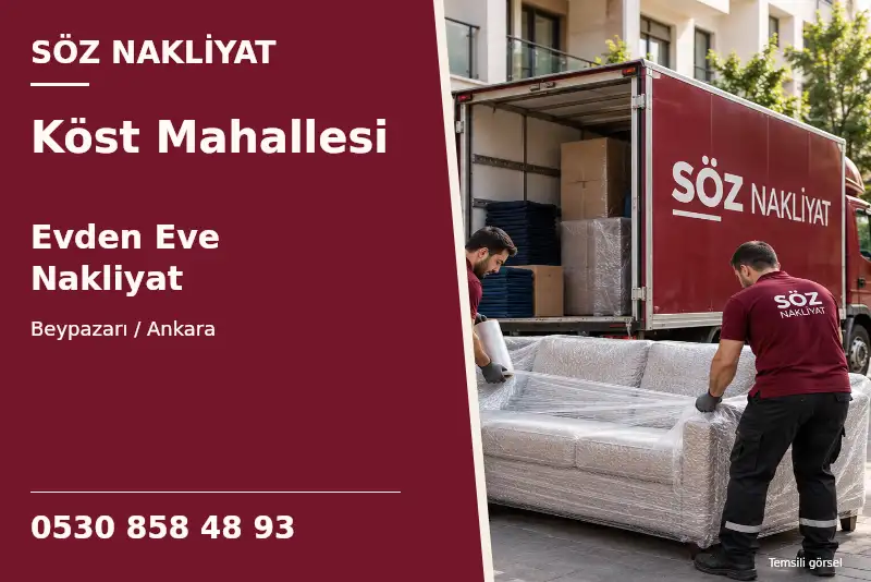 Köst Mahallesi Evden Eve Nakliyat — Beypazarı / Ankara — Söz Nakliyat — 0530 858 48 93; temsili görsel