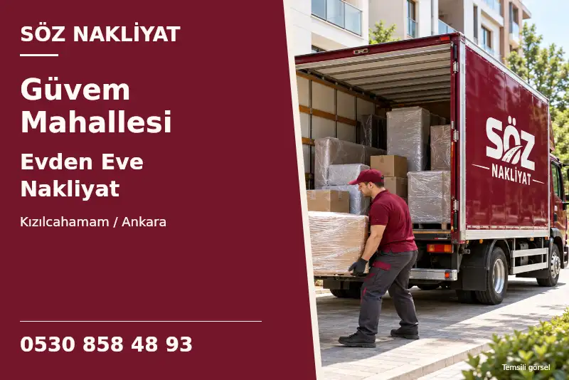 Güvem Mahallesi Evden Eve Nakliyat — Kızılcahamam / Ankara — Söz Nakliyat — 0530 858 48 93; temsili görsel