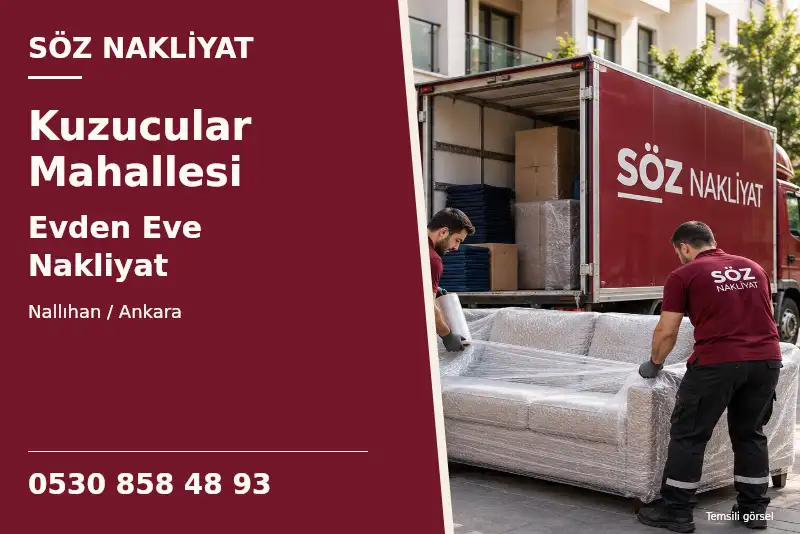 Kuzucular Mahallesi Evden Eve Nakliyat — Nallıhan / Ankara — Söz Nakliyat — 0530 858 48 93; temsili görsel