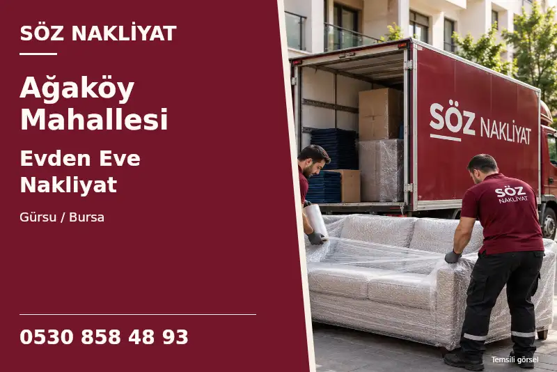 Ağaköy Mahallesi Evden Eve Nakliyat — Gürsu / Bursa — Söz Nakliyat — 0530 858 48 93; temsili görsel
