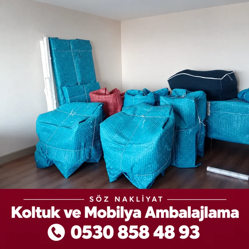 Koltuk ve Mobilya Ambalajlama — Söz Nakliyat tarafından paylaşılan çalışma fotoğrafı; 0530 858 48 93