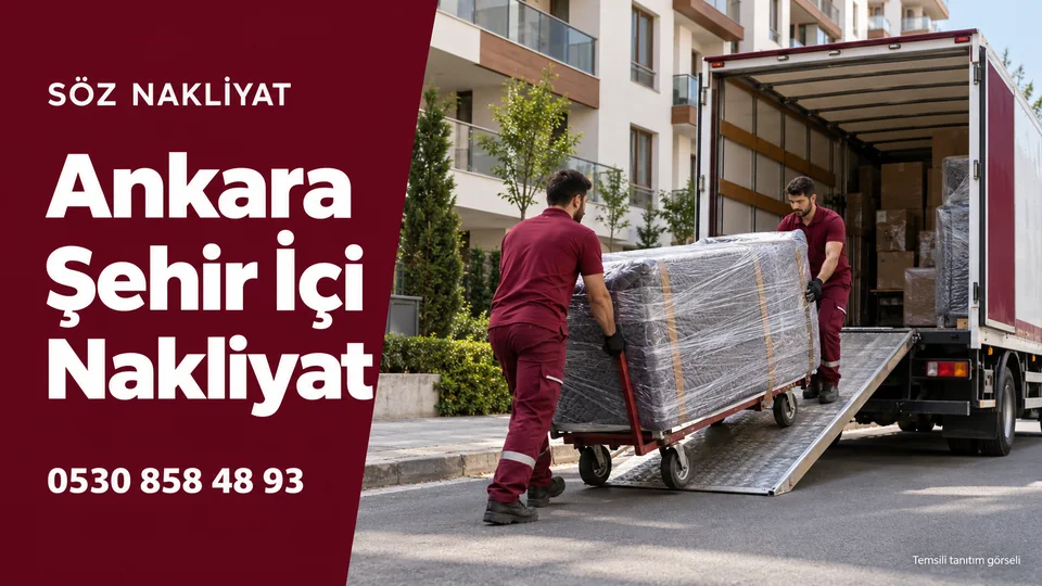 Söz Nakliyat — Ankara Şehir İçi Nakliyat — 0530 858 48 93. Temsili tanıtım görseli.
